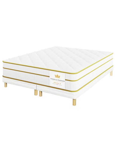 Magellan matras- en bedbodemset voor 2 bedden wit/geel - 2x90x200 cm