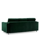 Canapé Convertible avec Coffre de rangement Santo 3 Places en Velours vert bouteille - 225x100x96 cm