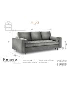 Canapé Convertible avec Coffre de rangement Santo 3 Places en Velours vert bouteille - 225x100x96 cm