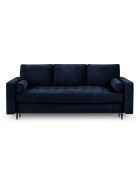 Canapé Convertible avec Coffre de rangement Santo 3 Places en Velours bleu roi - 225x100x96 cm