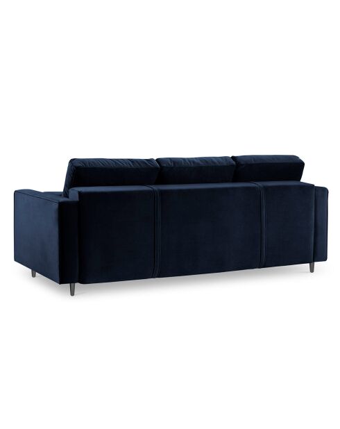 Canapé Convertible avec Coffre de rangement Santo 3 Places en Velours bleu roi - 225x100x96 cm