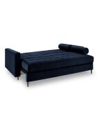 Canapé Convertible avec Coffre de rangement Santo 3 Places en Velours bleu roi - 225x100x96 cm