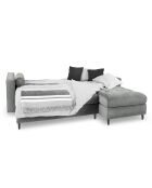 Canapé d'Angle Droit Convertible avec Coffre de Rangement Santo 5 Places en Velours gris - 240x175x96 cm