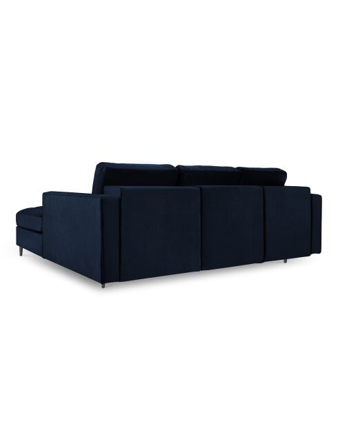 Canapé d'Angle Droit Convertible avec Coffre de Rangement Santo 5 Places en Velours bleu roi - 240x175x96 cm