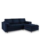 Canapé d'Angle Droit Convertible avec Coffre de Rangement Santo 5 Places en Velours bleu roi - 240x175x96 cm