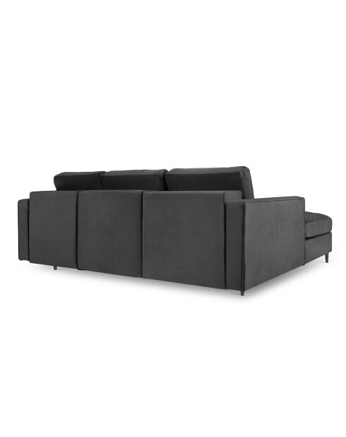Canapé d'Angle Gauche Convertible avec Coffre de Rangement Santo 5 Places en Velours gris foncé - 240x175x96 cm
