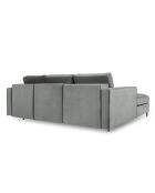 Canapé d'Angle Gauche Convertible avec Coffre de Rangement Romeo 5 Places en Velours gris - 240x175x96 cm