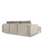 Canapé d'Angle Gauche Convertible avec Coffre de Rangement Santo 5 Places en Velours beige - 240x175x96 cm