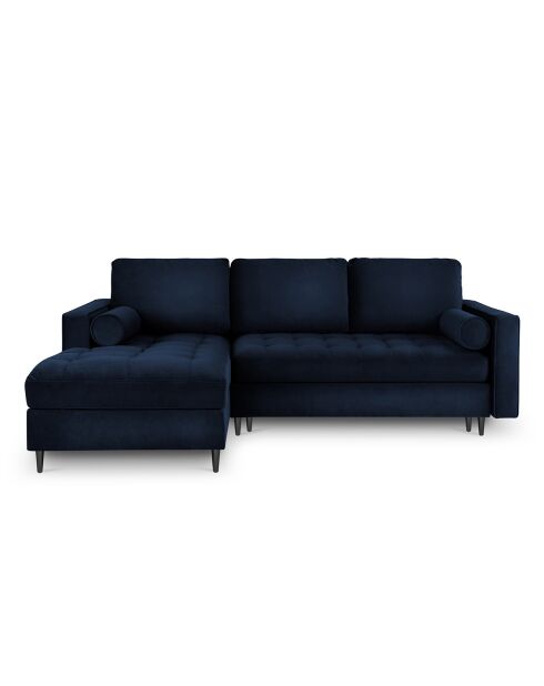 Canapé d'Angle Gauche Convertible avec Coffre de Rangement Santo 5 Places en Velours bleu roi - 240x175x96 cm