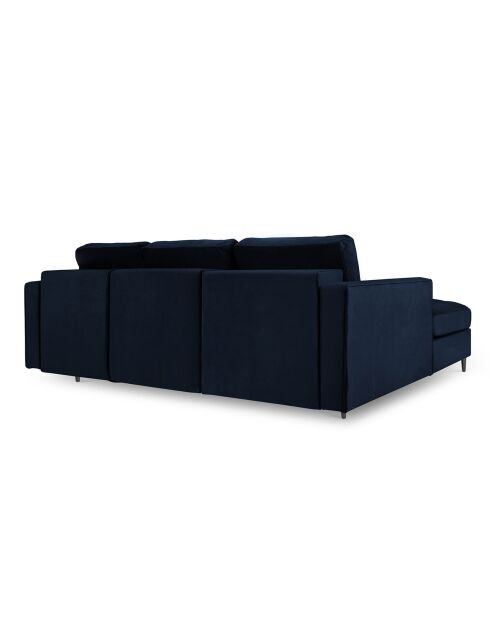Canapé d'Angle Gauche Convertible avec Coffre de Rangement Santo 5 Places en Velours bleu roi - 240x175x96 cm
