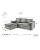 Canapé d'Angle Gauche Convertible avec Coffre de Rangement Santo 5 Places en Velours bleu roi - 240x175x96 cm