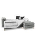 Santo 5-zits converteerbare hoekbank met kofferbak in grijs fluweel - 240x175x96 cm