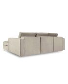 Canapé d'Angle Droit Convertible avec Coffre de Rangement Santo 5 Places en Velours beige - 240x175x96 cm