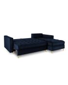 Canapé d'Angle Droit Convertible avec Coffre de Rangement Santo 5 Places en Velours bleu roi - 240x175x96 cm