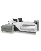 Canapé d'Angle Gauche Convertible avec coffre Santo 5 Places en Velours gris - 240x175x96 cm