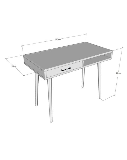 Bureau Carmen chêne - 105x55x79 cm