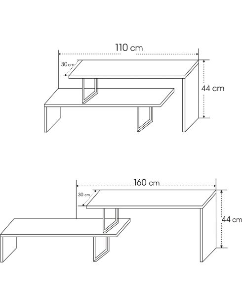 Meuble TV Ovit bois/noir - 120x30x45 cm