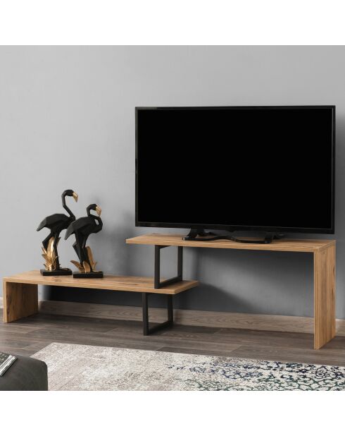 Meuble TV Ovit bois/noir - 120x30x45 cm