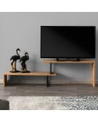 Meuble TV Ovit bois/noir - 120x30x45 cm