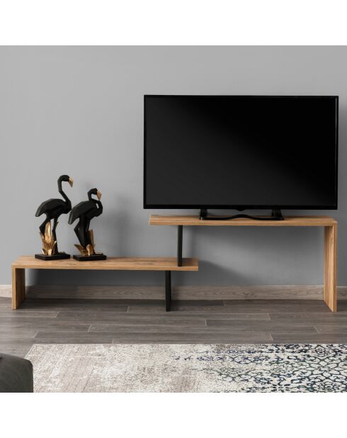 Meuble TV Ovit bois/noir - 120x30x45 cm