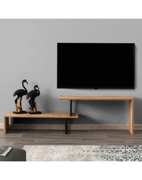 Meuble TV Ovit bois/noir - 120x30x45 cm