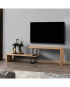 Meuble TV Ovit bois/noir - 120x30x45 cm