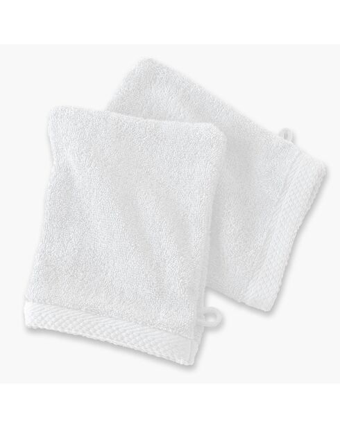2 weiße Waschlappen - 16x21 cm