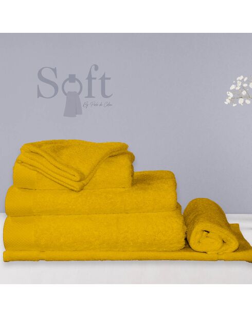 2 Gants de toilette safran - 16x21 cm