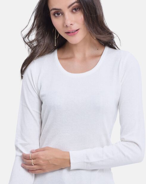 Pull en Cachemire & Soie col rond naturel