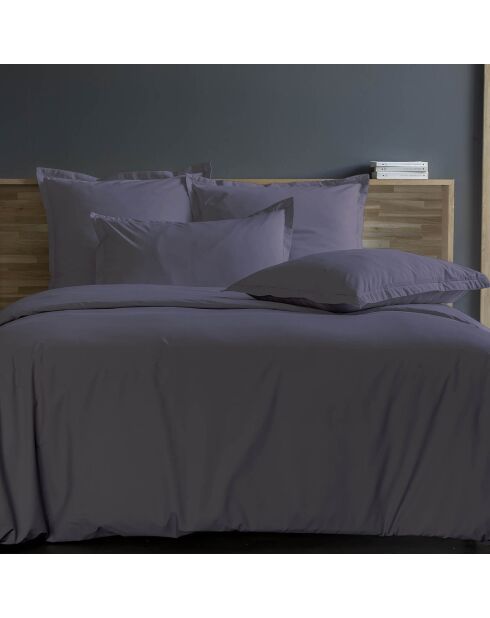 Drap housse  100% Satin de Coton bonnet 30 cm anthracite