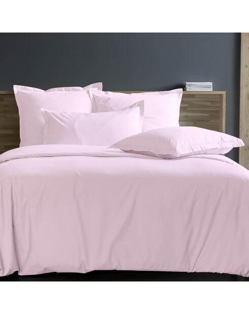Taie d'oreiller  100% Satin de Coton rose poudré