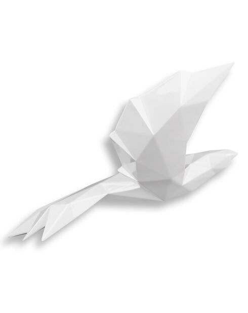 Sculpture Oiseau origami blanche - 42x32x13  cm