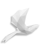 Sculpture Oiseau origami blanche - 42x32x13  cm