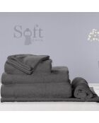 2 Gants de toilette gris anthracite - 16x21 cm
