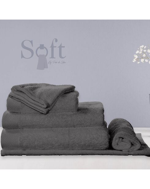 2 Gants de toilette gris anthracite - 16x21 cm