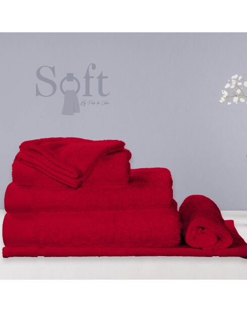 2 Gants de toilette rouges - 16x21 cm