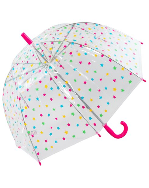 Parapluie cloche enfant à imprimé étoiles transparent/multicolore