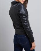 Veste en Cuir d'Agneau Denise noire