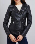 Veste en Cuir d'Agneau Denise noire