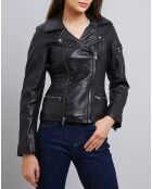 Veste en Cuir Frederika noire