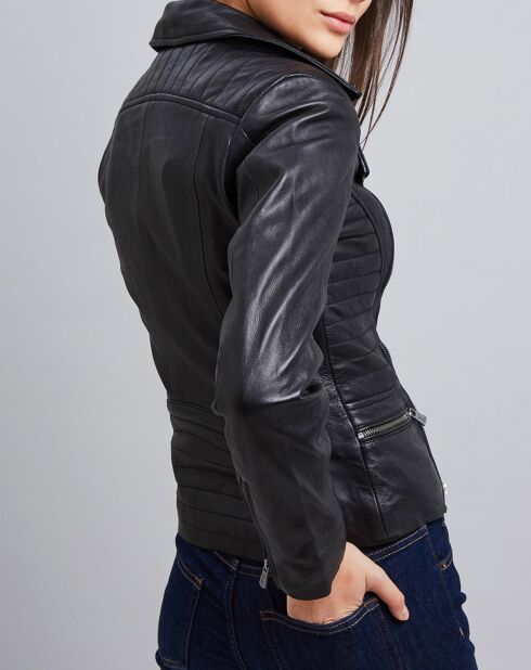 Veste en Cuir Frederika noire