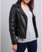 Veste en Cuir Frederika noire