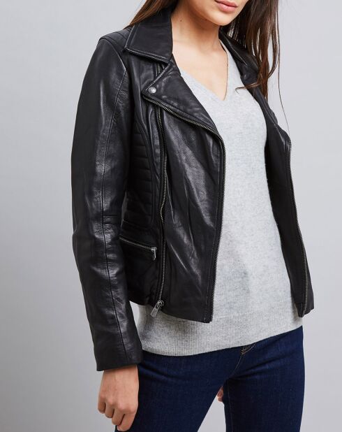 Veste en Cuir Frederika noire
