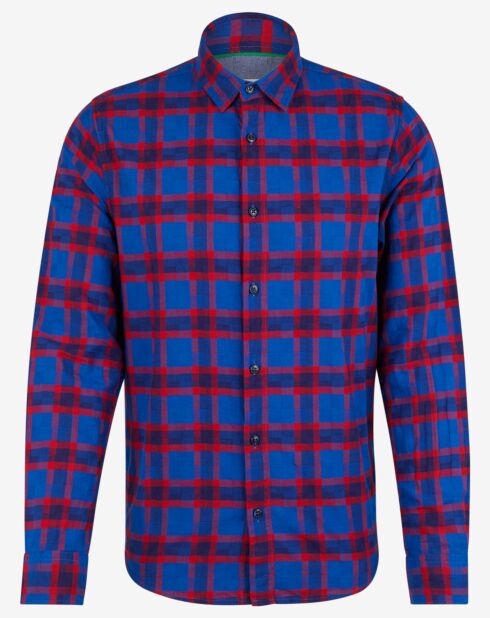 Priko regular fit hemd blauw/rood