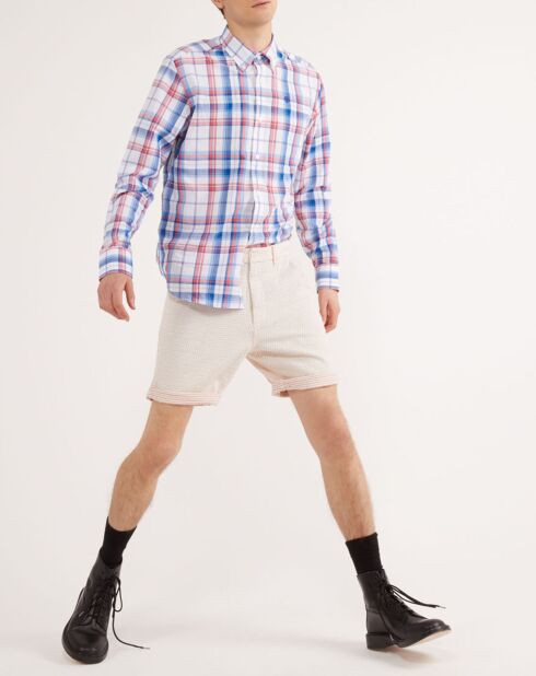 Bermuda Oca motif pois blanc