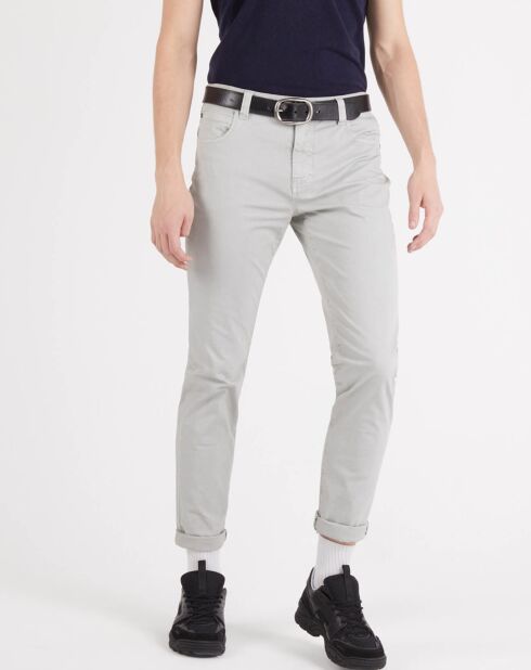 Pantalon 5 poches Gabard gris clair