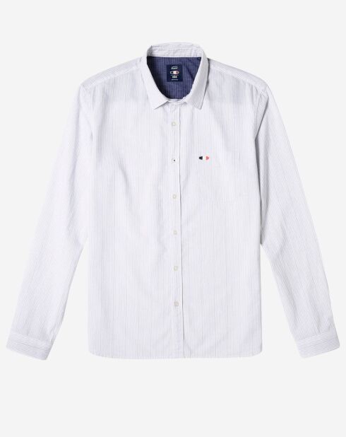 Chemise droite Canzo rayures blanche