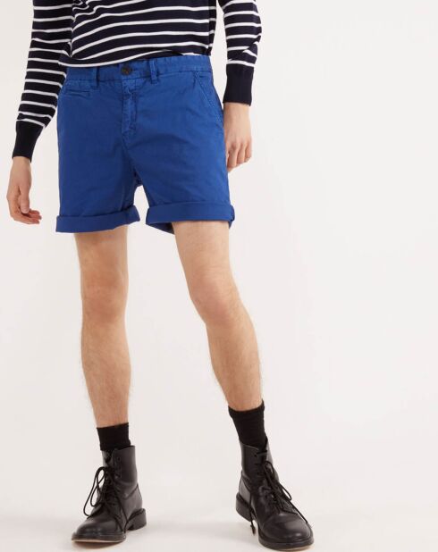Effen blauwe chinoshort van Gabard