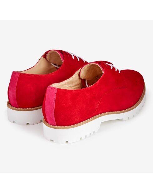 Derbies en Velours de Cuir Foilou rouges