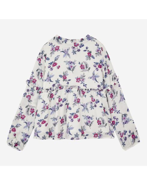 Blouse fleurie blanc/rose